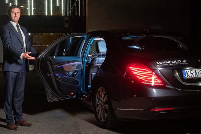 Cracow to airport transfer by Luxurious VIP limo - Group size and value: $58.18 for up to 3