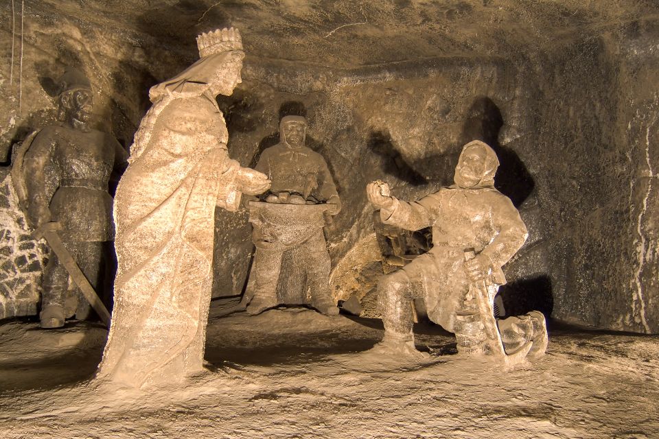 From Krakow: Wieliczka Salt Mine Half-Day Guided Tour - Salt art and religious figures carved in stone… or rather salt
